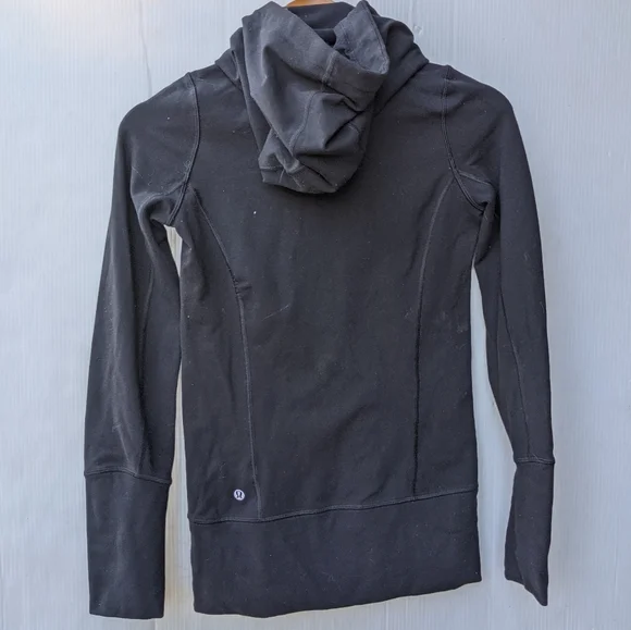 LULULEMON Scuba zip-up hoodie jacket Black with gray tie dye size 2 - Picture 4 of 10